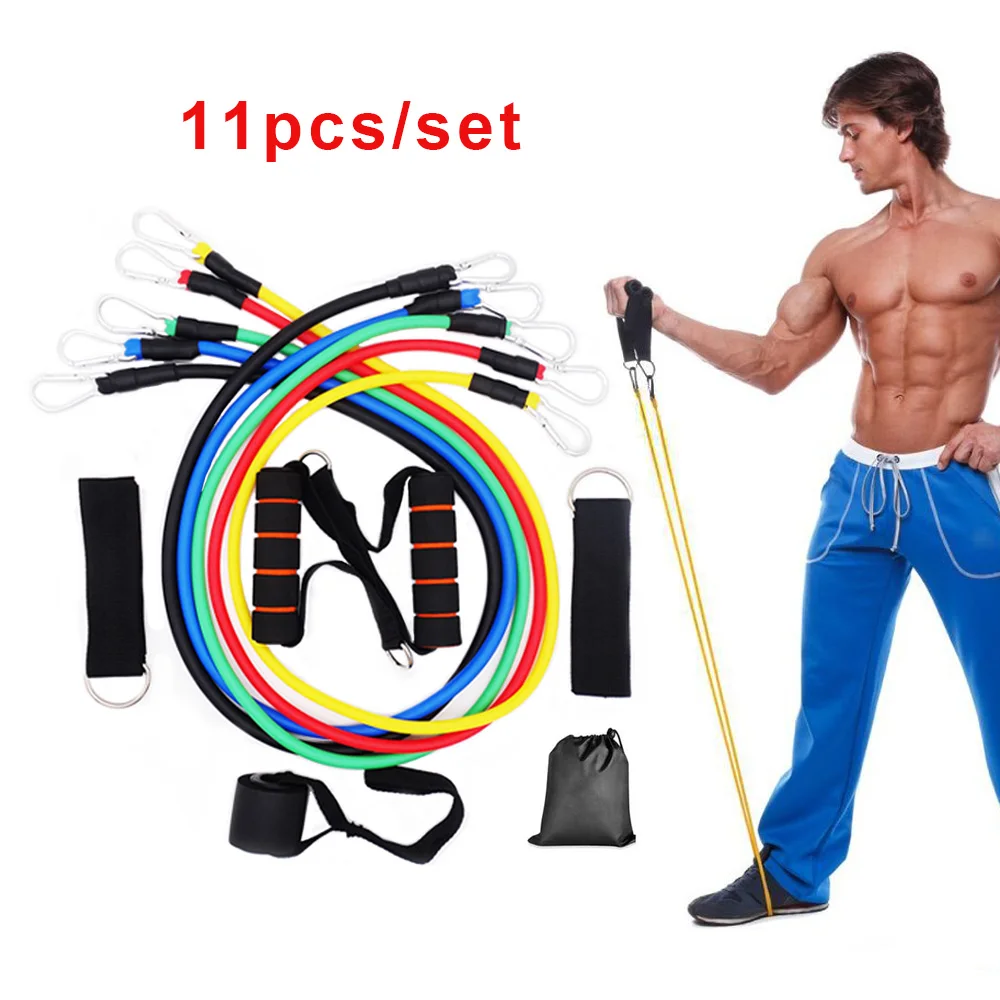

11Pcs/Set Latex Resistance Bands Training Muscle Strength Gym Equipment Fitness Yoga Exercise Pull Rope Rubber Expander