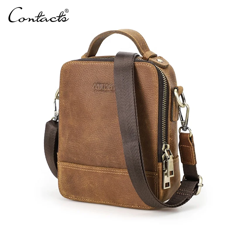 

Dropshipping Small Travel Handbag Cow Leather Crossbody Men Messenger Bags for Cell Phone Passport, Customized color