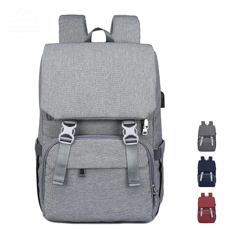 

Big Backpack Bags Multifunctional Seatable Diaper Multifunction Travel Baby Nappy Changing Back Mommy Bag, Dark gray,gray,blue,red