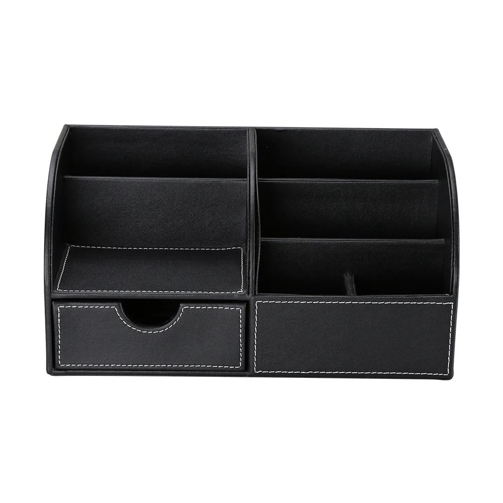 

Multifunctional PU Leather Desk Organizer Desktop Storage Box Office Organizer