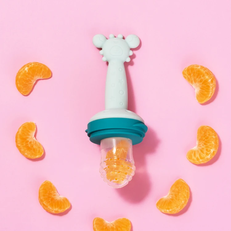 

Silicone baby feeder fruit and vegetables feeder pacifier with baby food feeder, Natural