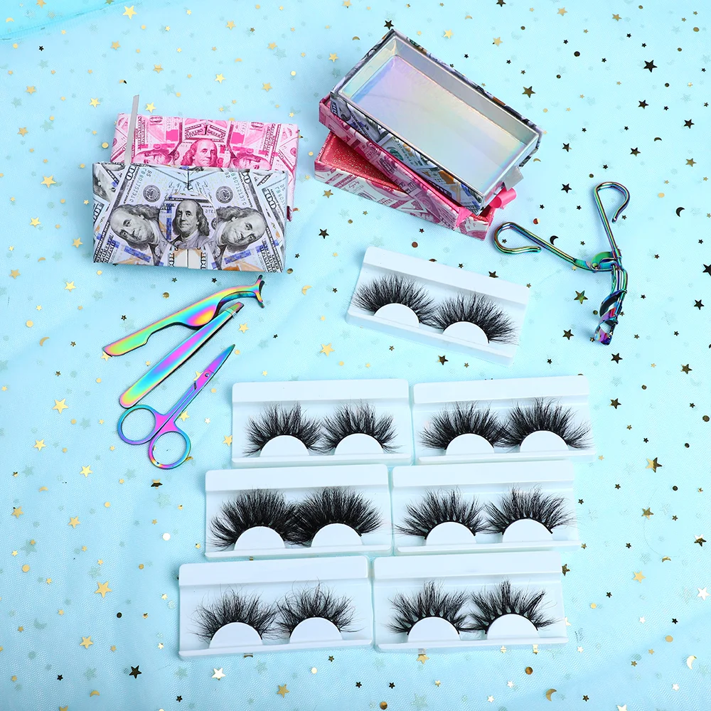 

AG13 Cheap black cotton with 3D25mm eyelashes custom lashbox packaging eye lashesh vendor wholsale, Black color