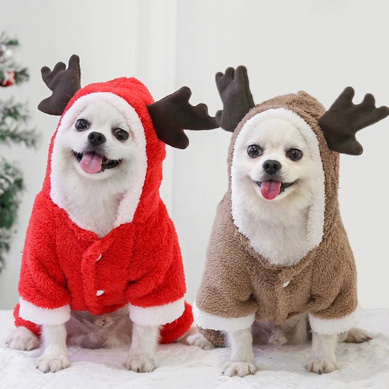 

Christmas Pets Clothing Dogs Jumper Suits Reindeer Costumes for Dogs