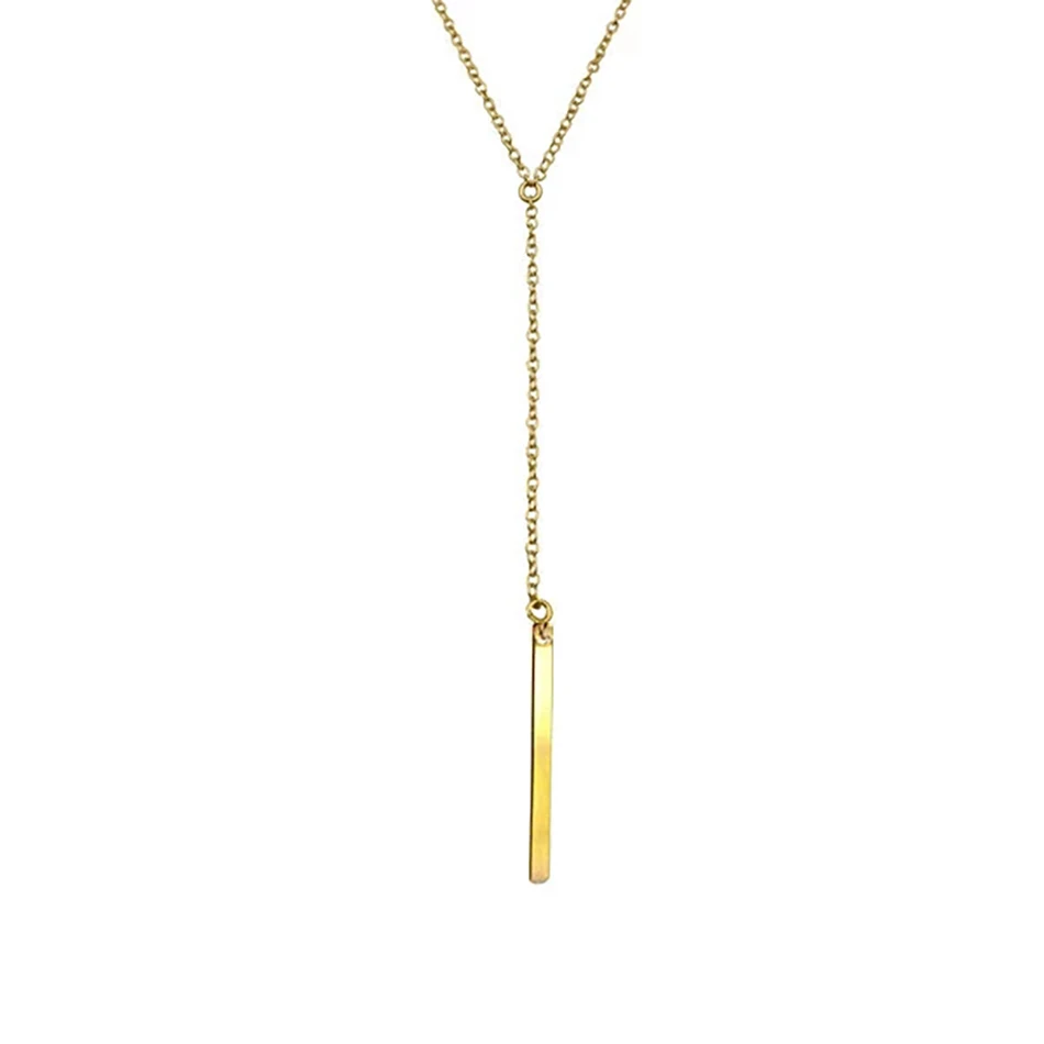 

for women luxury 18K gold plated necklace jewelry 925 sterling silver long chain lariat bar pendant necklace