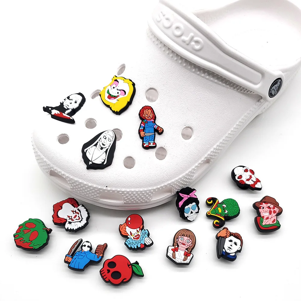 

Anime cartoon pvc removable shoe decoration clown shoe decoration horror shoe decoration, As picture/custom