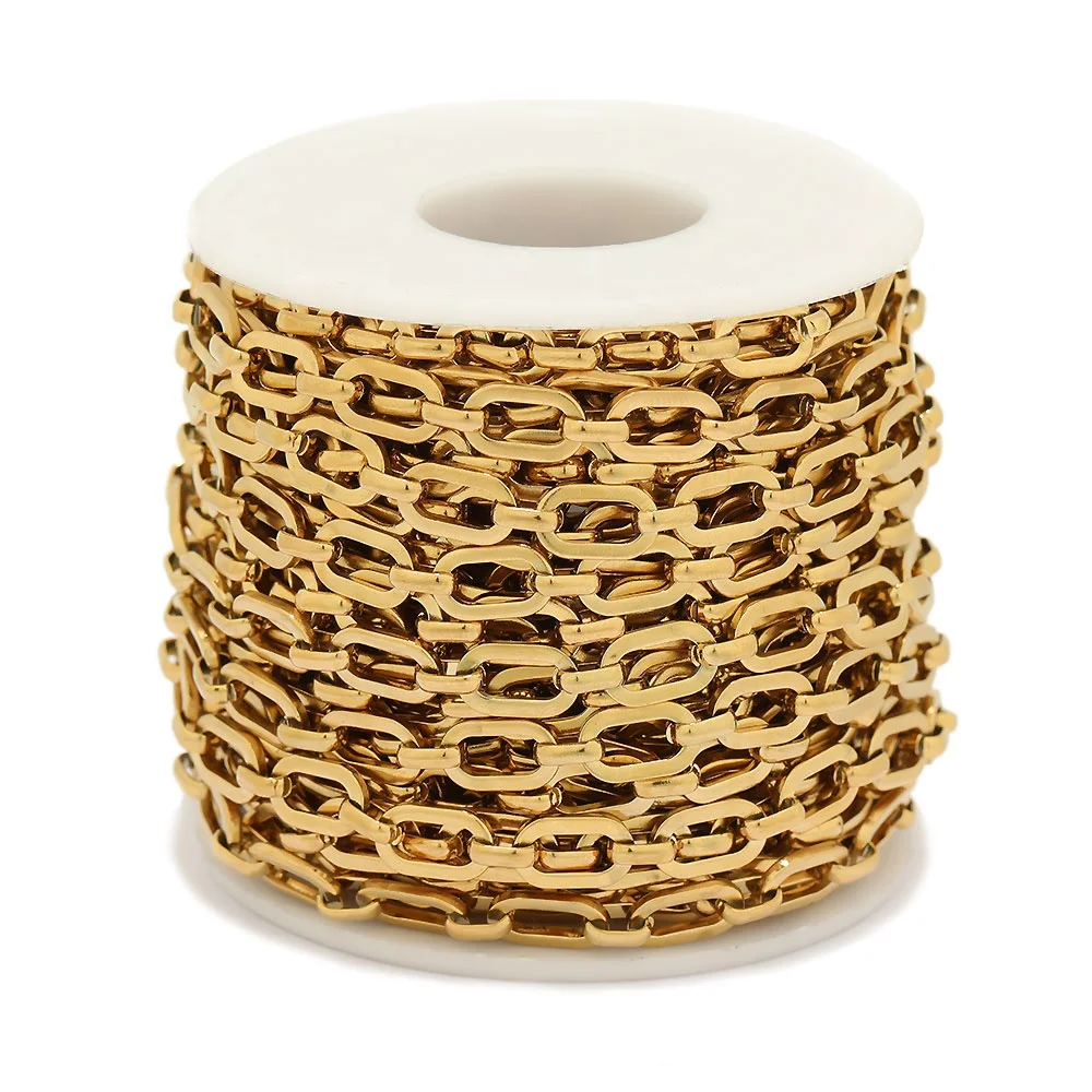 

Factory Supply Stainless Steel 18K Gold Pressed Cross Chain DIY Hip Hop Necklace Jewelry Bracelet Accessory