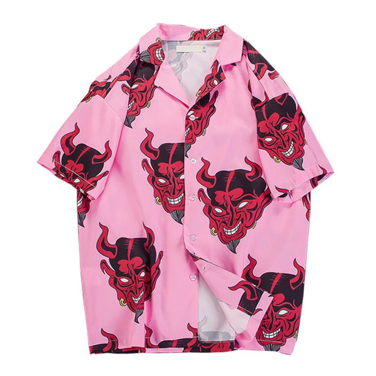 

Custom Men's Hawaiian Shirts Print Hip Hop Streetwear Shirts
