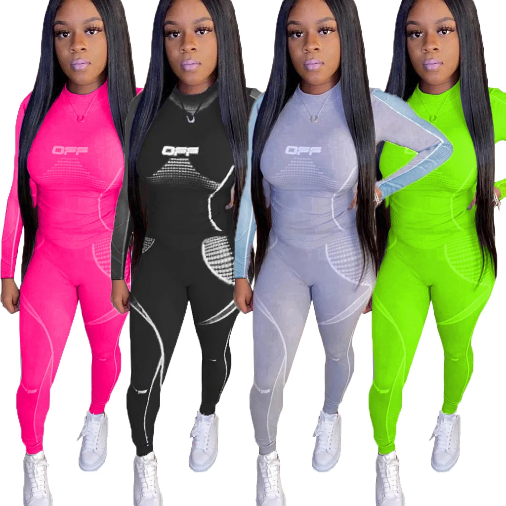 

YD-M2050 Digital Print Women Short Sleeve Two Piece Set Women Clothing Plus Size Sports Pants leggings Ladies tracksuit
