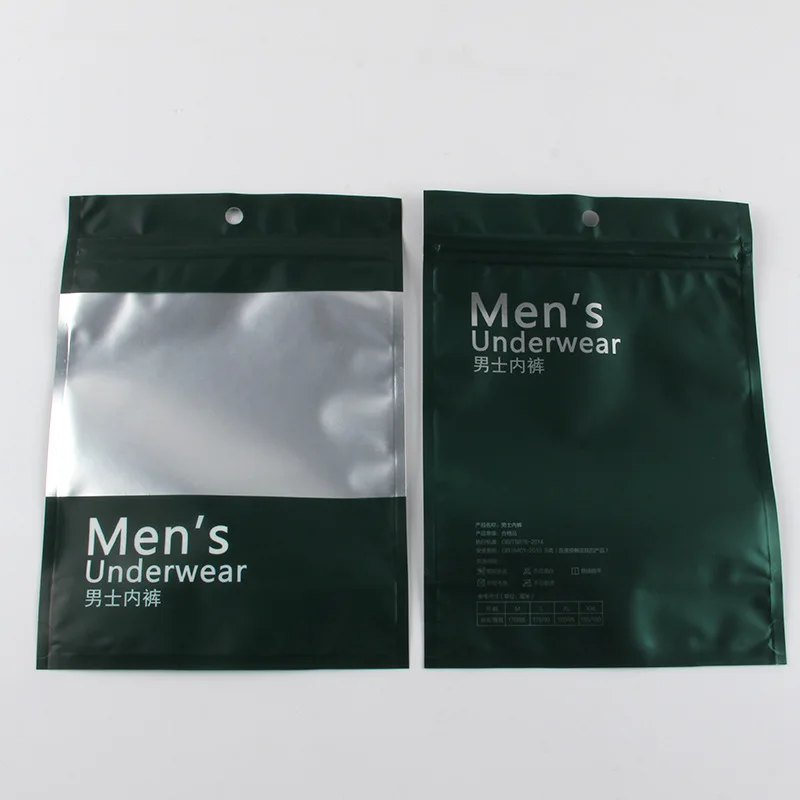 Aluminum Foil Underwear Plastic Packaging Bag Translucent Printing Self