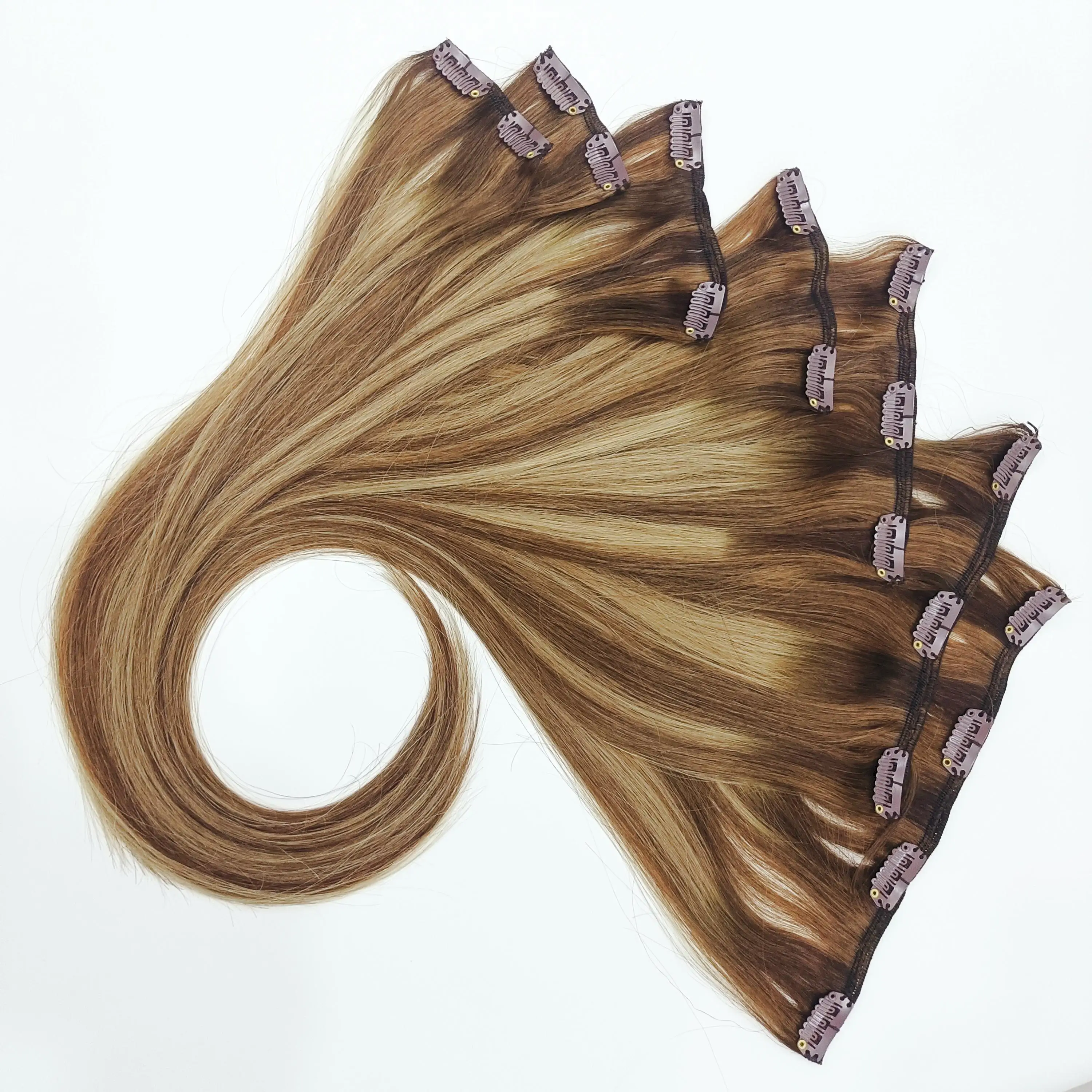 

Wholesale 10A 12A European Hair Double Drawn Human Hair Clip In Extensions