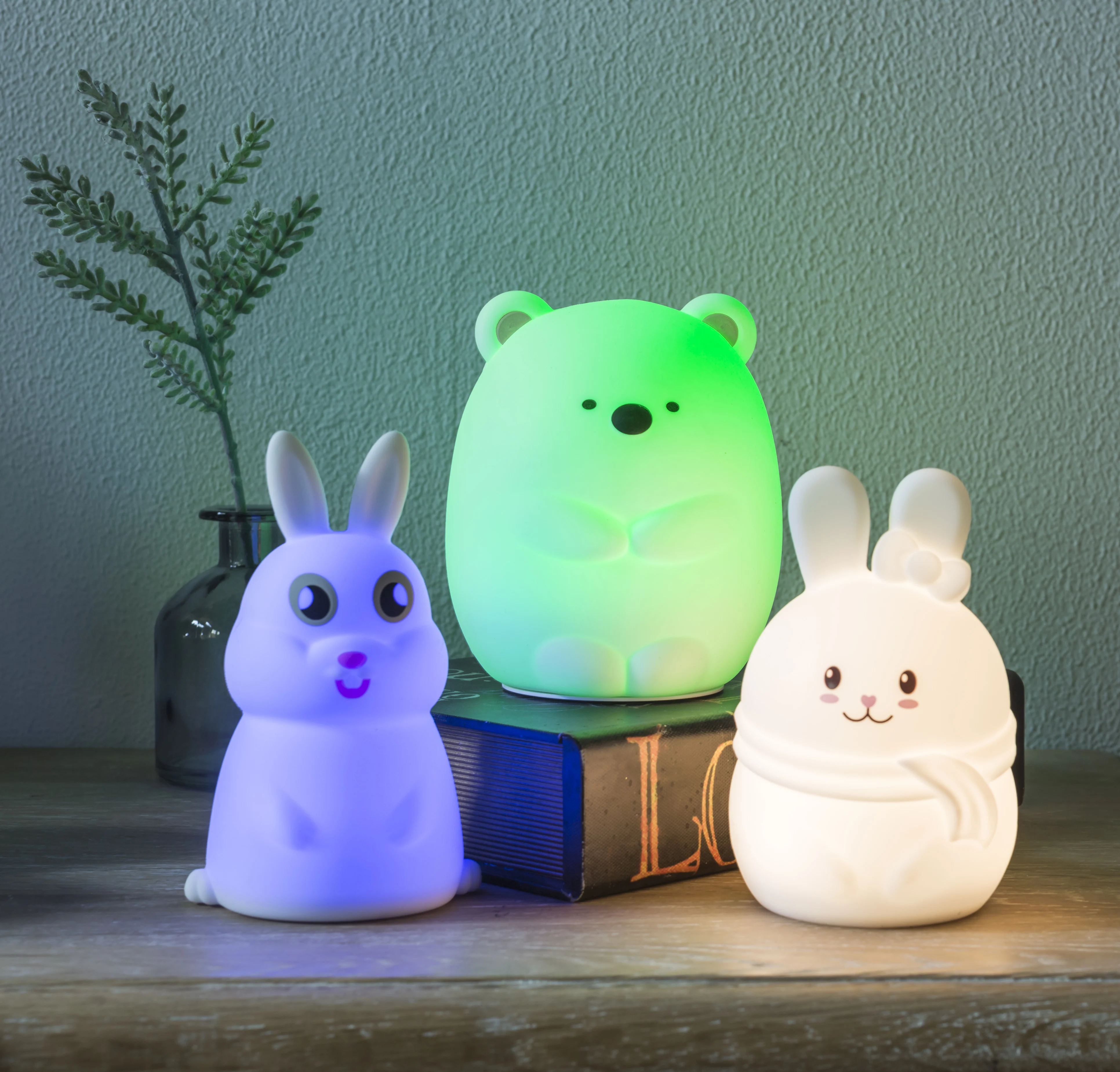 Newish Creative Gift Indoor Hotel Table Lovely Mini Bear Silicone Small Toy shades side bed Led Lamp Bedroom Light For Kids