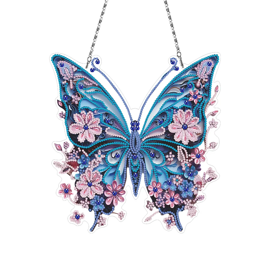 1PC Window Decor Animal Theme Diamond Painting Pendant Butterfly DIY Special Shaped Diamond Home Decor Hanging Ornament