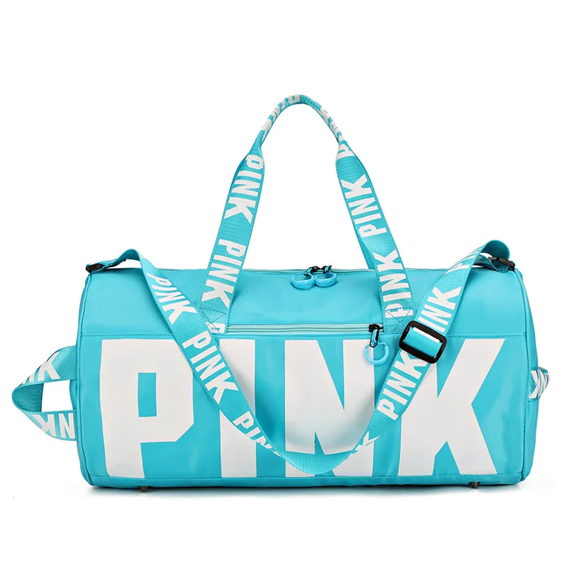 

customized logo large capacity pink duffle bags gym women waterproof sports travel bag, Grey,red,pink, green, black