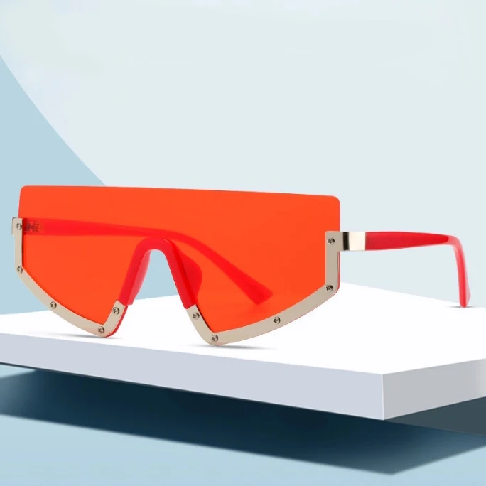 

2133 Half Metal Frame PC Leg High Quality Trendy Sunglasses, 6 color