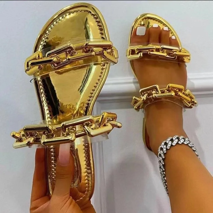 

Summer Women Sandals 2022 Ladies Flat Rhinestone Slippers Woman Rhinestone Slippers For Women