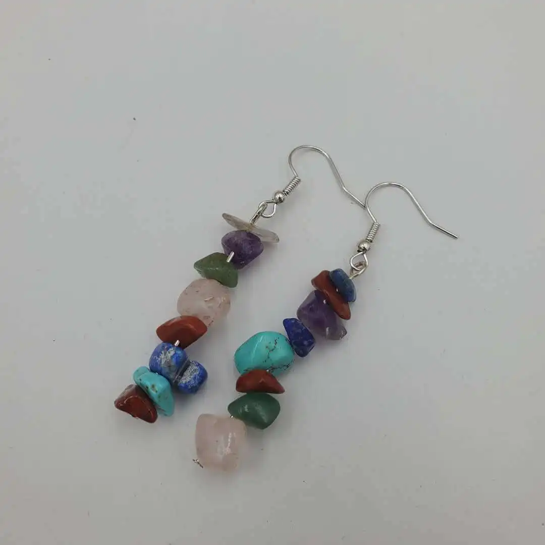 

Natural Crystal Healing Stone Hanging Earing, As pic
