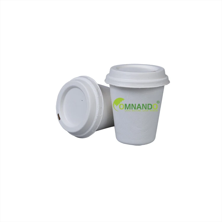 

2022 Shanghai 12oz sugarcane bagasse paper cup biodegradable disposable paper PLA takeaway bagasse coffee cup with lids