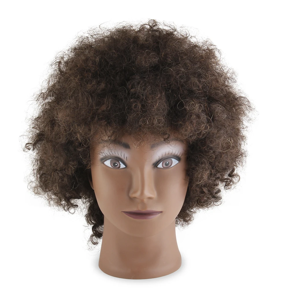 

Wholesale Mannequin Head With Afro Kinky Hair For Hairdresser Training Head, Dark brown