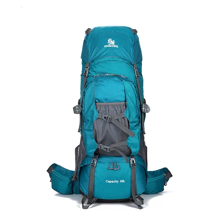 

80L Waterproof Wear Resistant Nylon Material Outdoor Travel Bag Custom Mountaineering Sports BackpacK, 3 colors