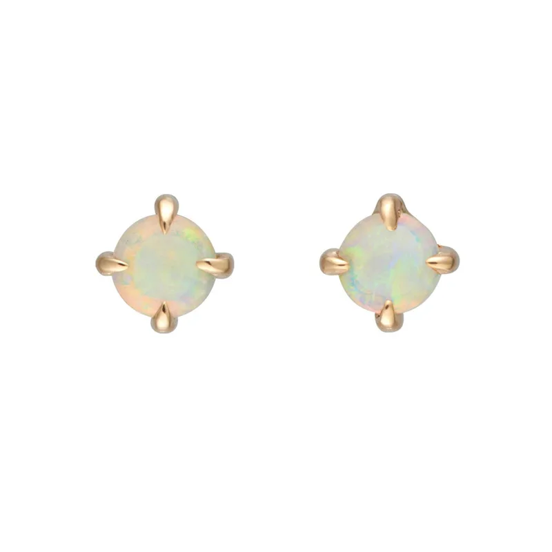 

Hainon Gold four claw opal earrings fashion simple studded earrings high quality opal earrings for women 2021