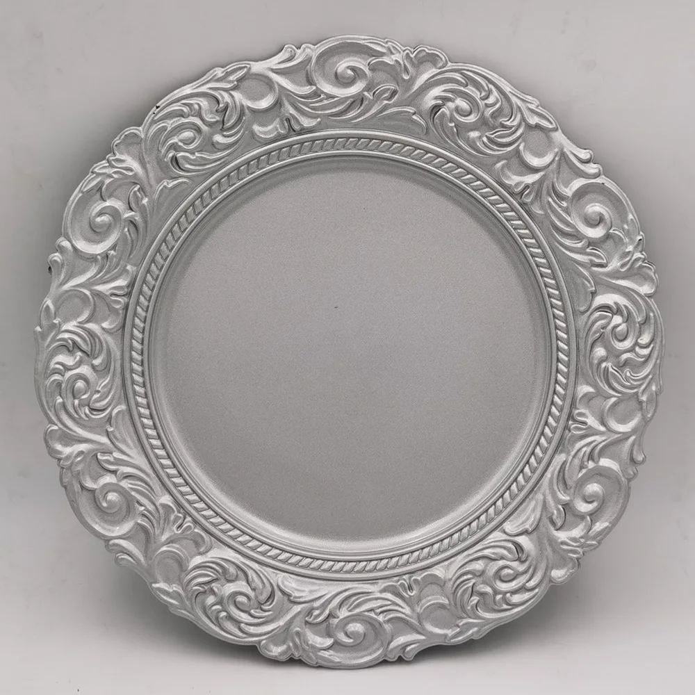 

2020 Cheaper bead black plates wholesale modern gold reefplastic plate charger