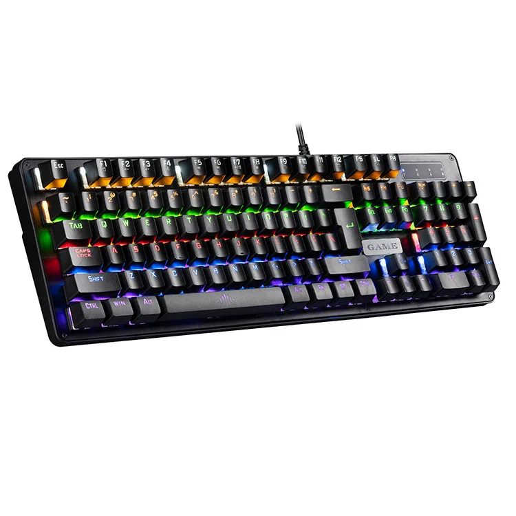 

Factory Wholesale K30 Wired Backlit Mechanical Keyboard USB Luminous Gaming Keyboard 104 Keys Blue Switch Keyboards