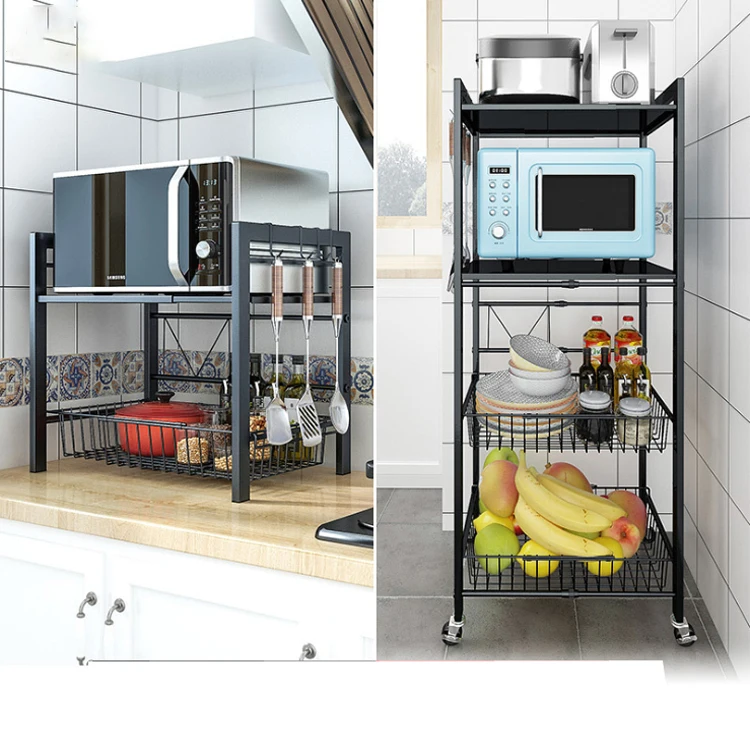 
Hot sale Metal 3-Tier movable kitchen trolley with Kitchen Storage Cart 