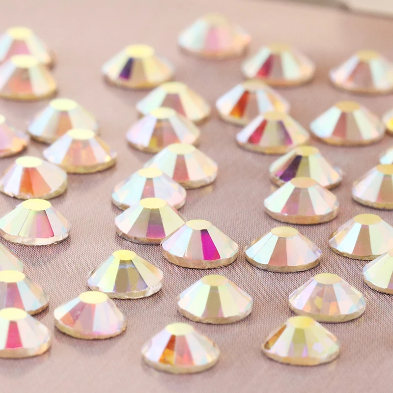 

Crystal Ab And Crystal Flat Back Glass Rhinestone Crystal Rhinestone Flatback