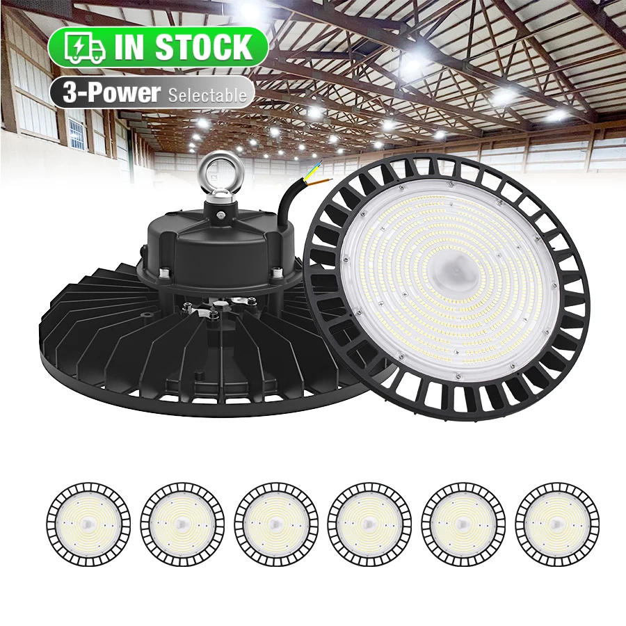 4000K 5000K Switchable UFO Led Lamp IP65 UFO High Bay Light for Warehouse Workshop Factory Gym Garage Barn