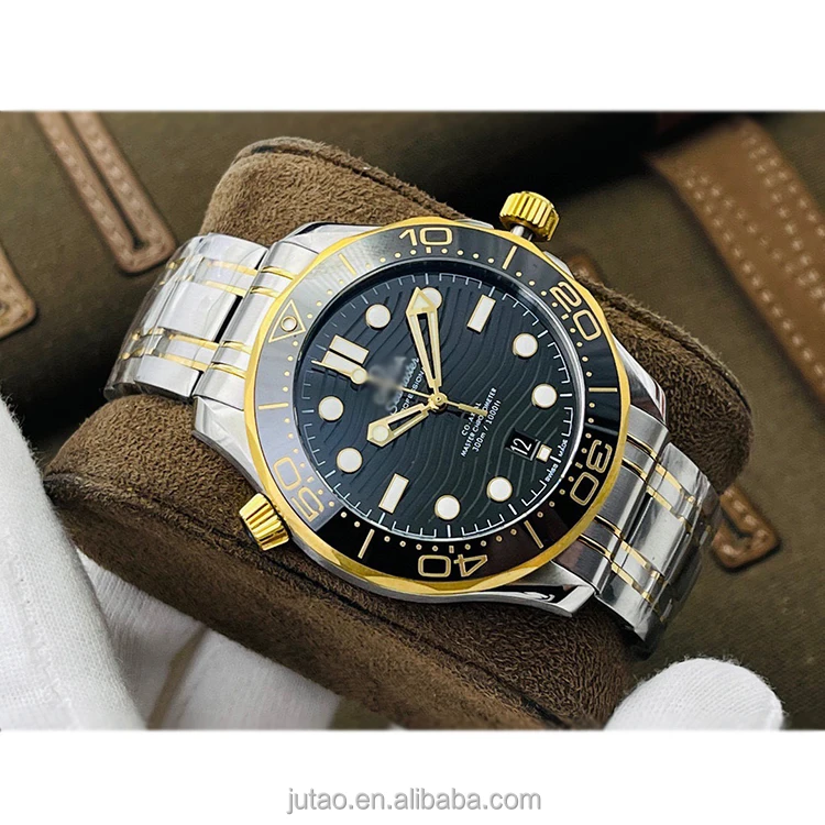 

Gold black Diver 300m waterproof Watch Automatic 8800 Movement shock men wrist Sea Master 3 watches