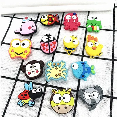 

Cartoon animal pattern Monkey elephant Octopus soft PVC charms for sandals and bracelets Gifts for kids, As picture