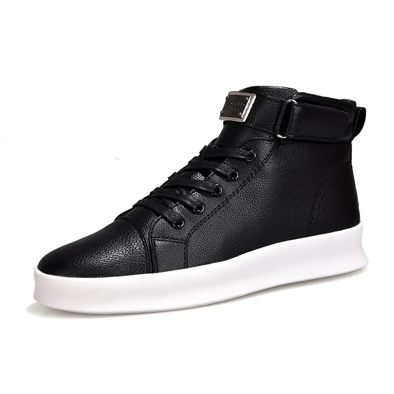

Men popular british style high-cut skate leisure casual men shoes, Black, white,red