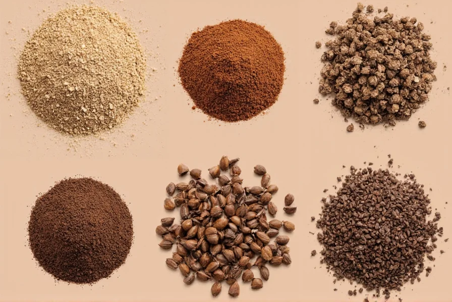 Whole cloves next to ground cloves in spice jars with measuring spoons