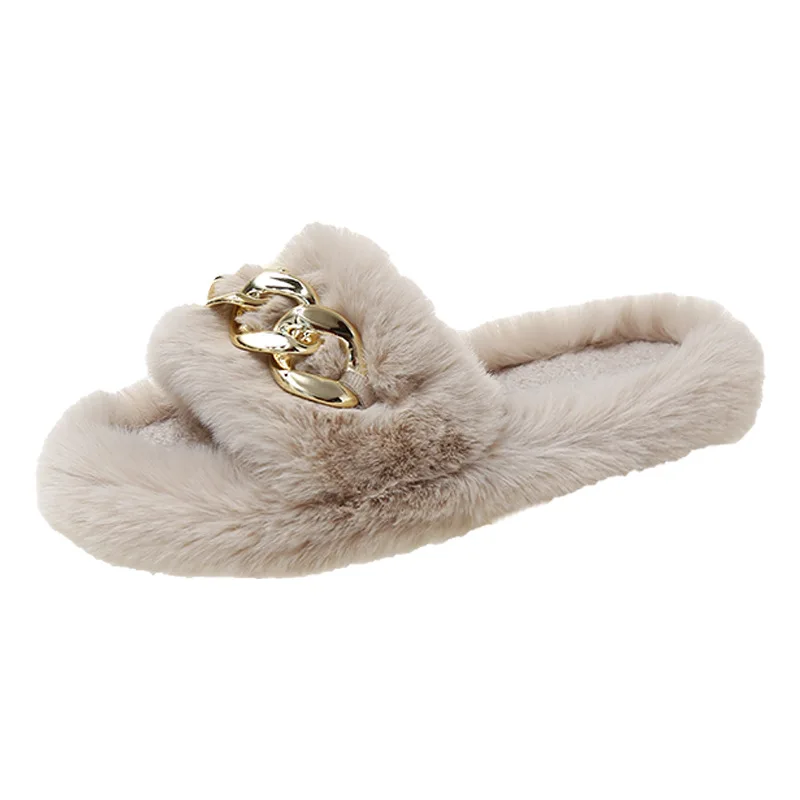 

Cheap Women Warm Plush cotton Home Slipper Anti Slip Winter Shoes Woman House Floor Soft winter shoes