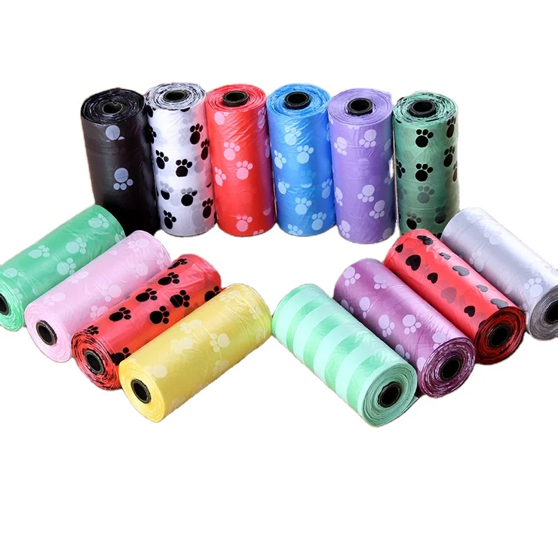 

Amazon Best Seller 15 bags/roll Pet Waste biodegradable Poop Bag Dog, Colorful