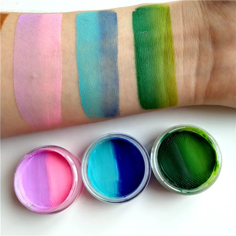 

Water Activated Two Colors Split Face Paint Makeup Two Tones, Customized
