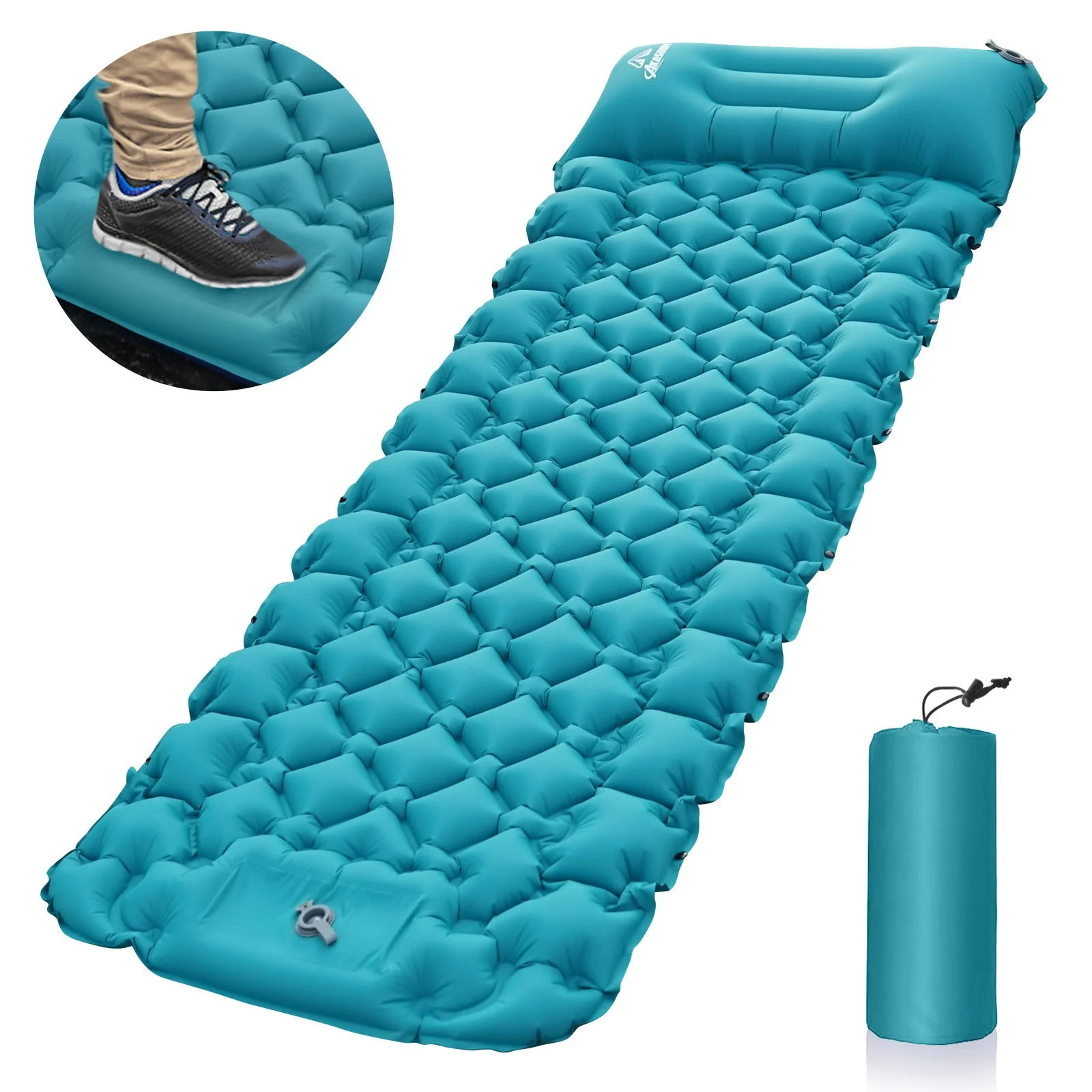 

Amazon Shopify Hot Sale Camping Mattress Lightweight Backpacking Self Inflatable Sleeping Pad, Regular or customized color