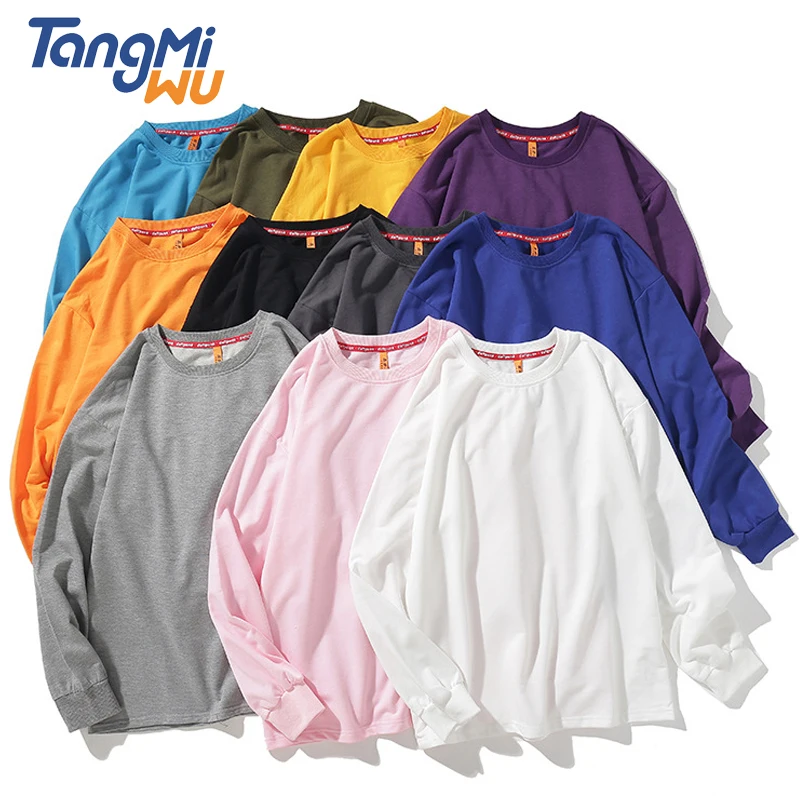 

11Colors Wholesale LOGO Custom Cotton 100% Plain Blank Long Sleeve T Shirt