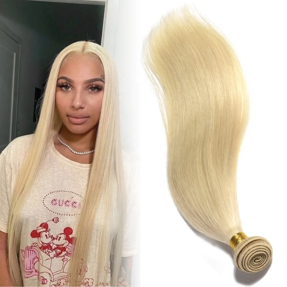 

Raw 613 Brazilian Hair Bundle Straight Unprocessed Virgin Blonde Hair Bundles Cuticle Aligned 100% Human Hair Extensions