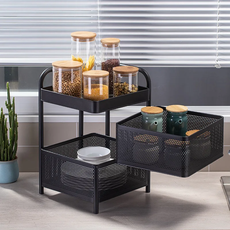 

Hot Sale Home Storage Cart 3 Tier Iron Fruit and Vegetable Trolleys