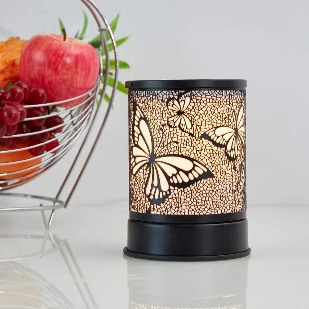 Electric Wax Melts Candle Warmer Classic Black Metal Forest Design ...