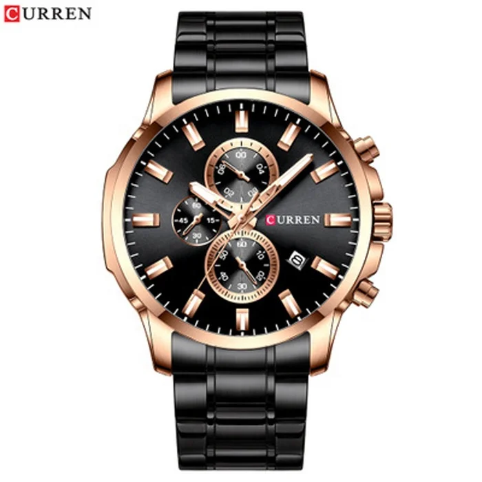 

Latest Curren 8348 Exquisite Steel Men's Watch Classic Auto Date Multi-function Wrist Watches Calendar relogio