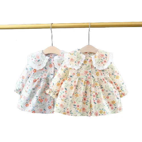 

New summer 2021 long sleeve floral princess birthday kids girls midi dress
