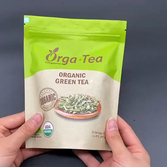 
Custom black aluminium foil stand up zip lock transparent clear window plastic food tea bag packaging 
