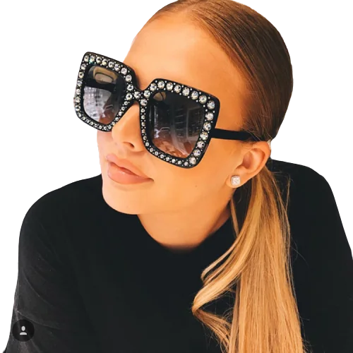 

2021 Trendy Diamonds Sunglasses Fashion Women Lady Oversize Sunglasses
