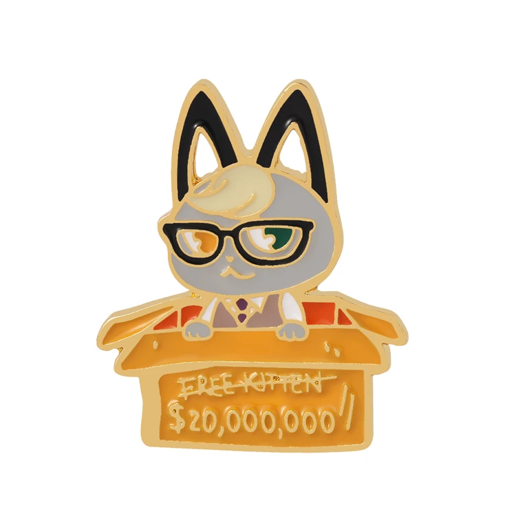 

Interesting Glasses Cat Carton Brooch Cute Cartoon Cat Animal Enamel Pin Badge Lapel Backpack Decorative Pins