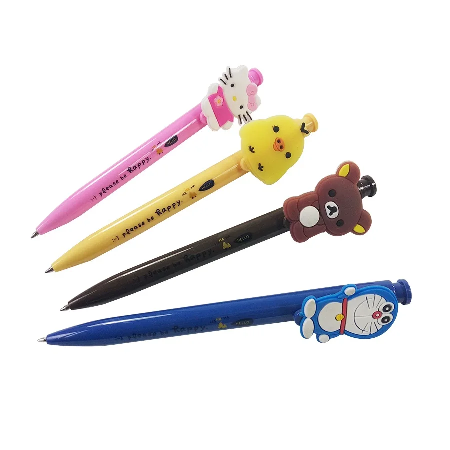 

1Pcs bule yellow Ballpoint Pen Creativeplastic Press Pen for Writing Stationery Office School