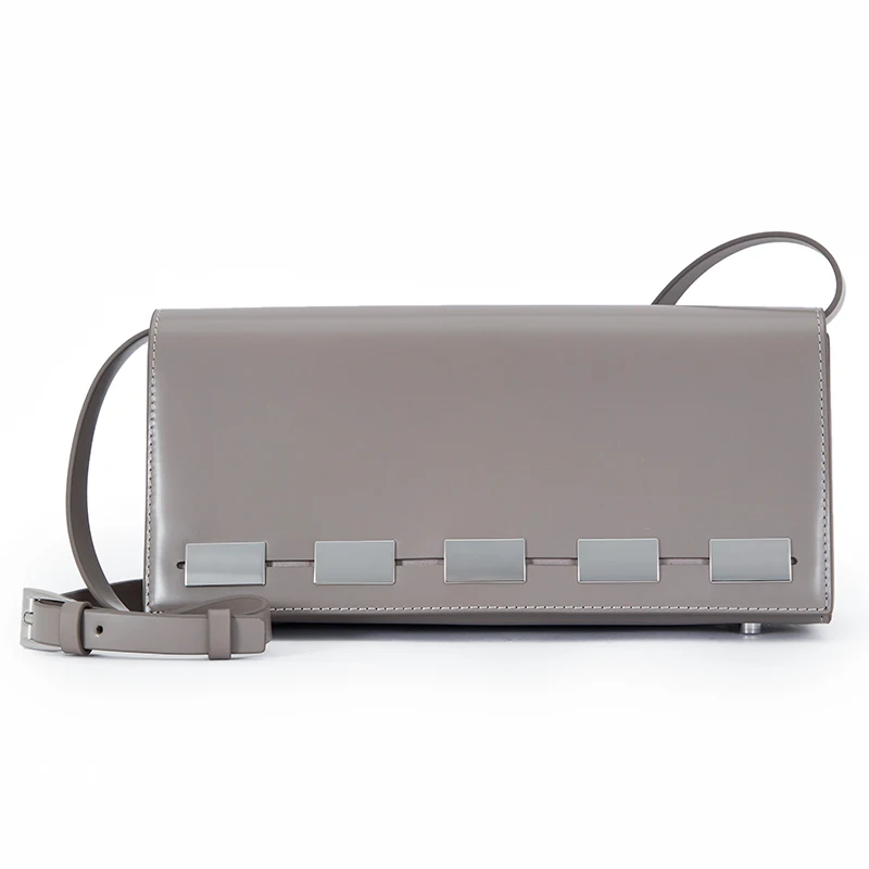 

OEM 2021 personality classic gorgeous women one-shoulder bags high-quality first layer cowhide fashion bags women handbags, Grey