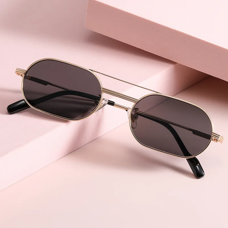 

CONCHEN NEW Designer Retro Double bridge Vintage Sunglasses Rimless Women Men metal Sunglasses