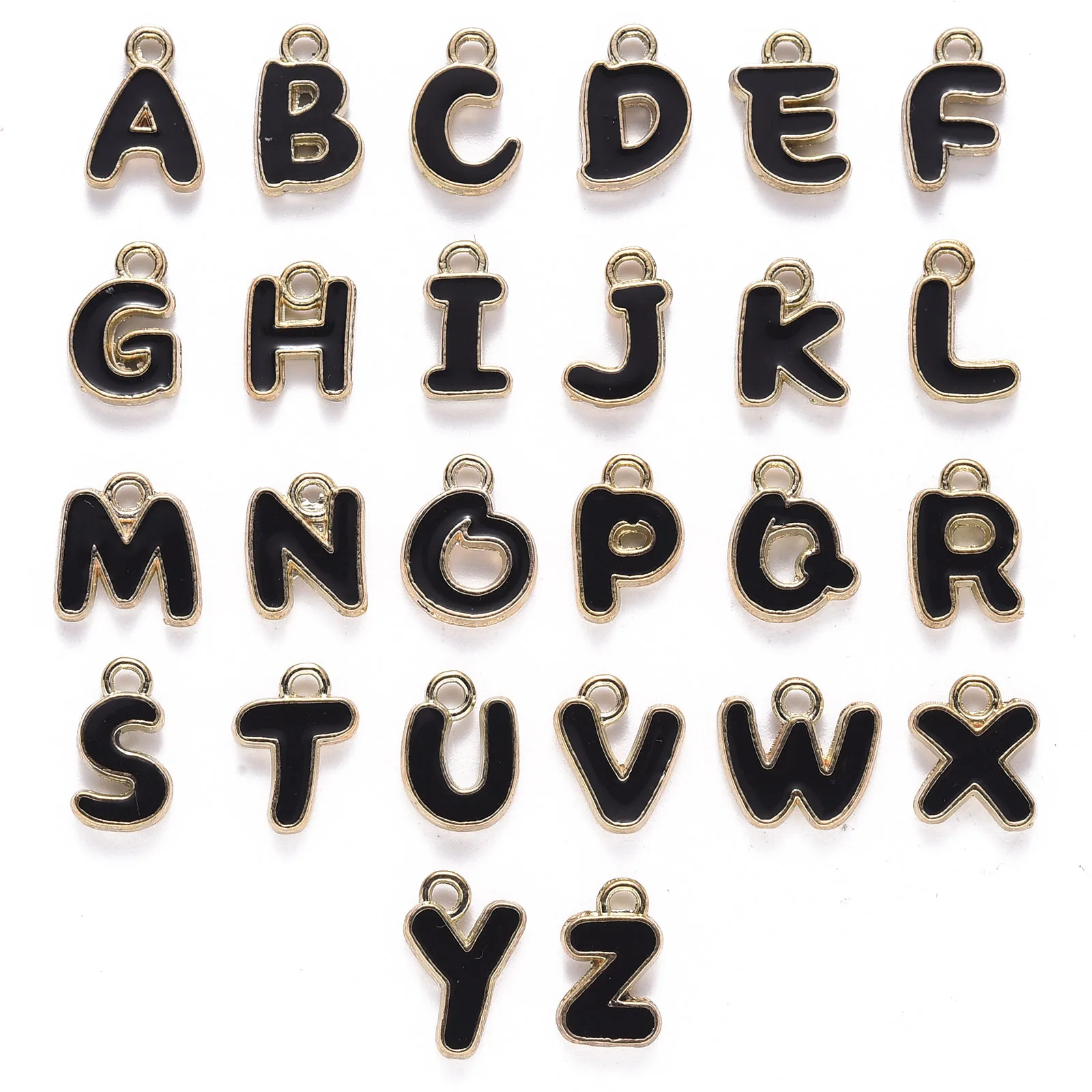 

PandaHall Enamelled Sequins Light Gold Alphabet Shape Alloy Enamel Charms